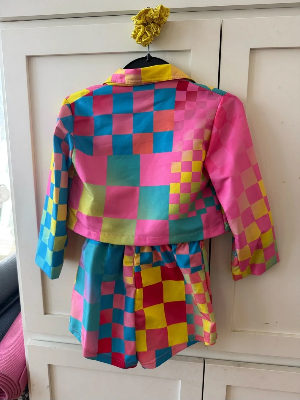 Kids Colorblock Sequin Dance Costume - Yellow, Pink, Blue